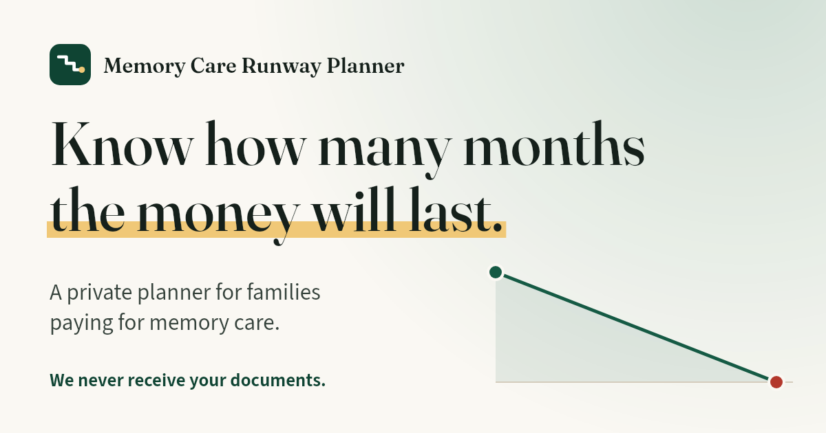 I built a free month-by-month planner for memory-care costs. Looking for usability feedback